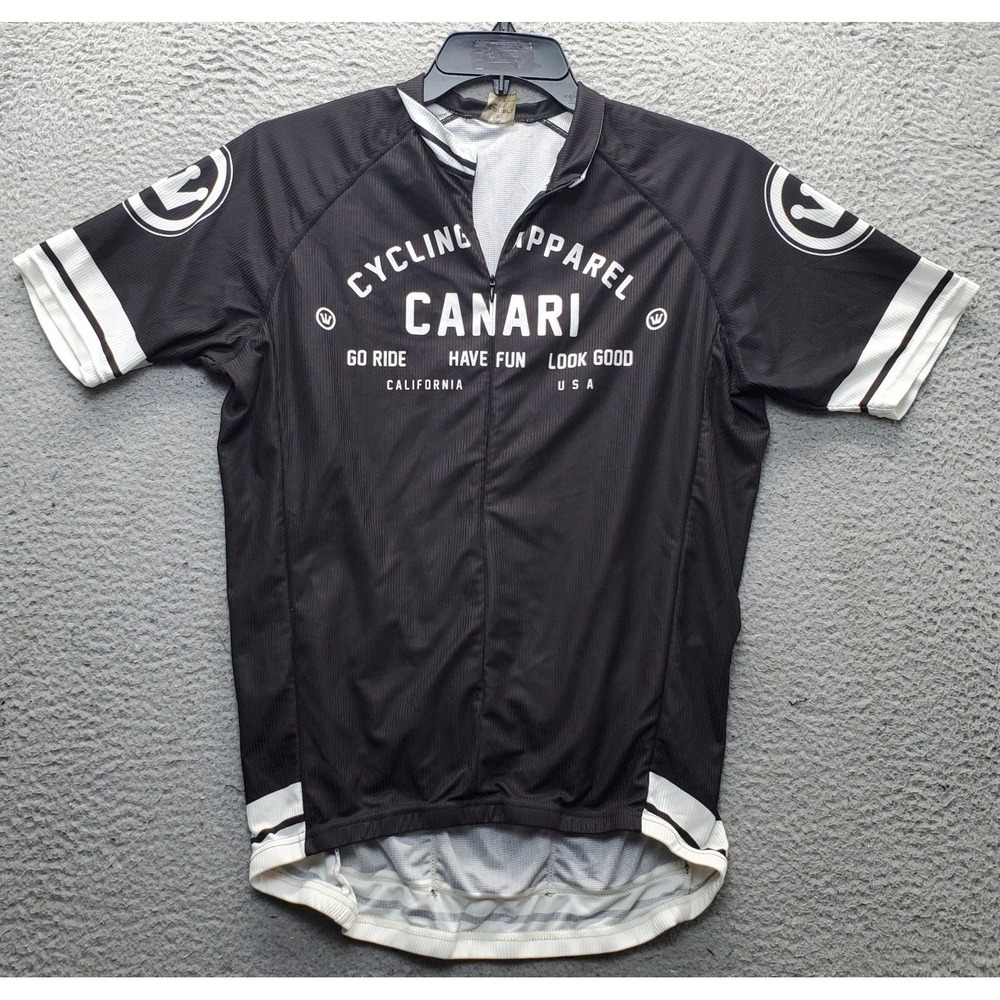 Canari Campari Cycling Jersey Mens Large Multi Short Sleeve Back Pocket Full Zip